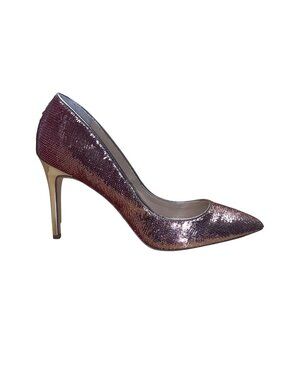 Jewel Badgley Mischka Women’s Rose Sequined Pointed Toe Stiletto Heels Size 10